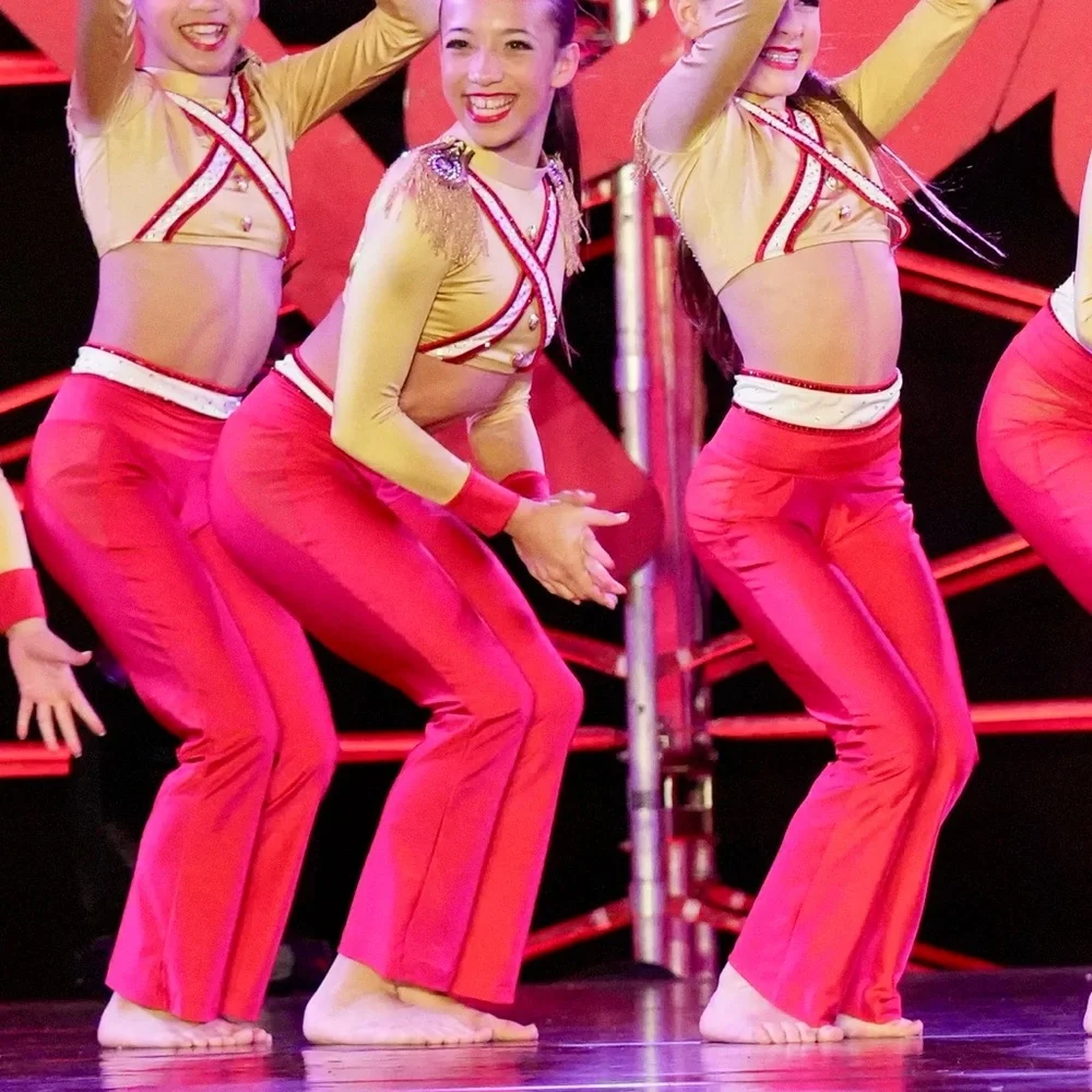 Custom Chelsea B Dance costume gold and red Size 10/12 Solider Theme Saints - Picture 6 of 12